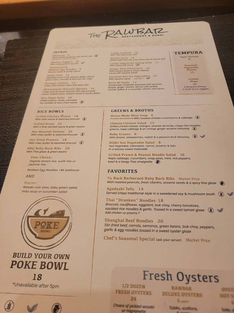 Menu The Rawbar Restaurant & Sushi-3