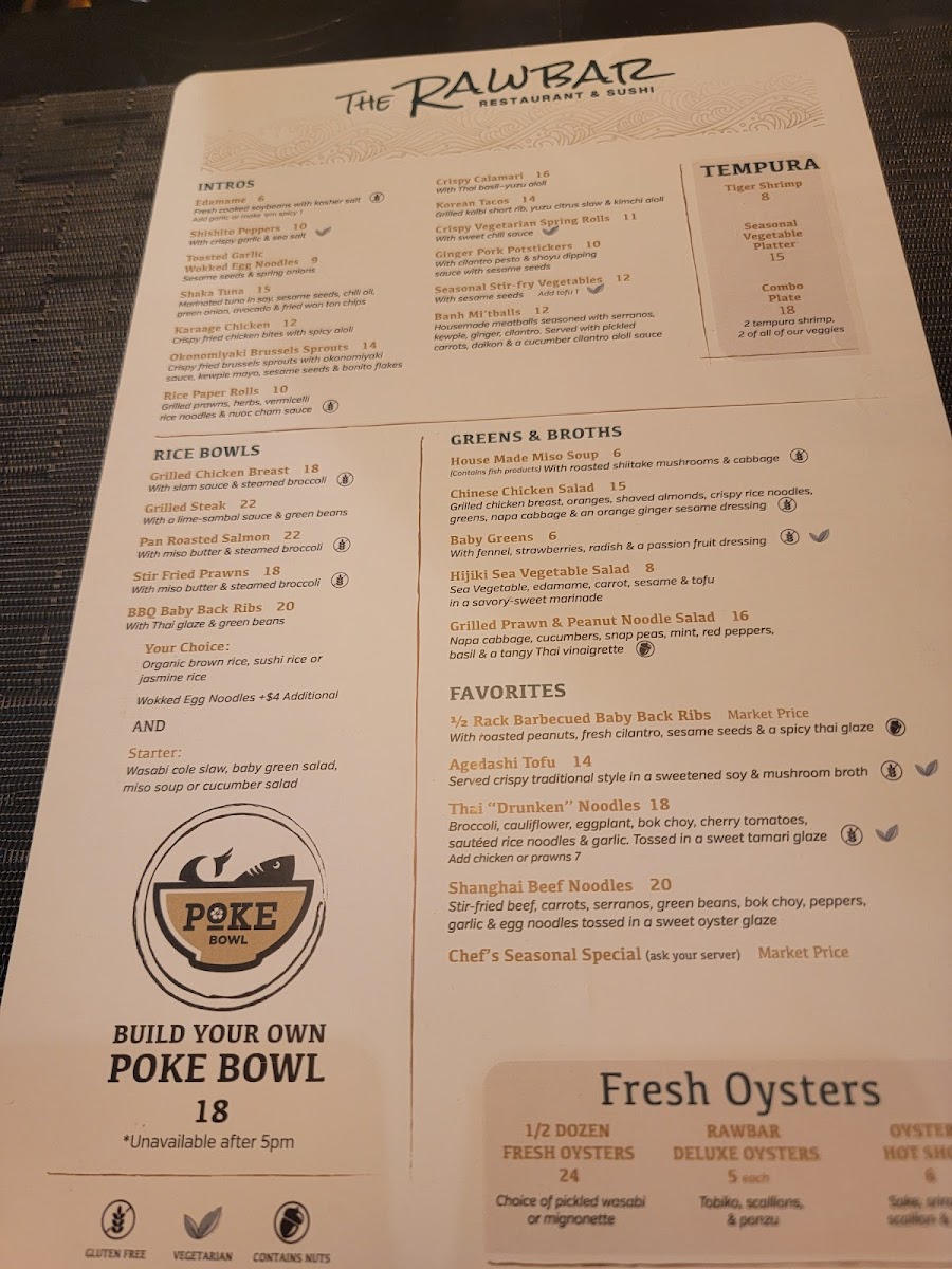 Menu The Rawbar Restaurant & Sushi-4