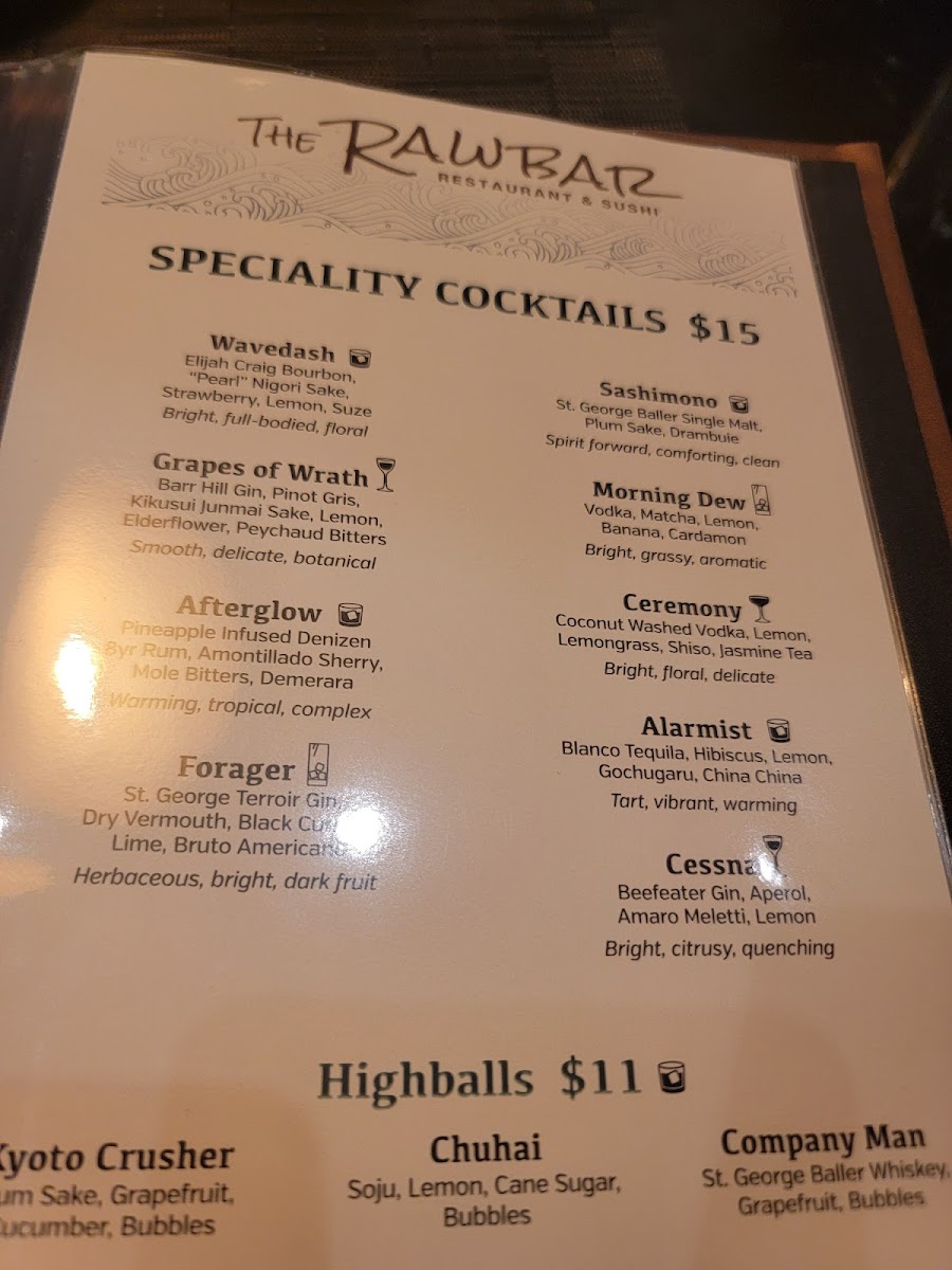 Menu The Rawbar Restaurant & Sushi-7