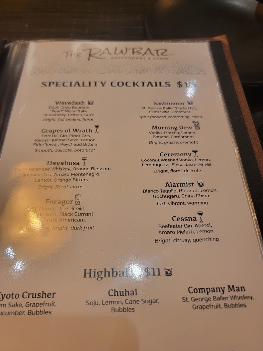Menu The Rawbar Restaurant & Sushi-8