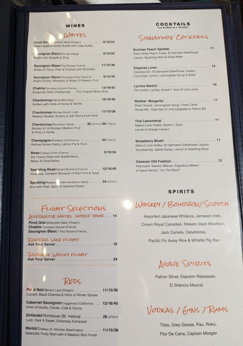 Menu The Rawbar Restaurant & Sushi-9